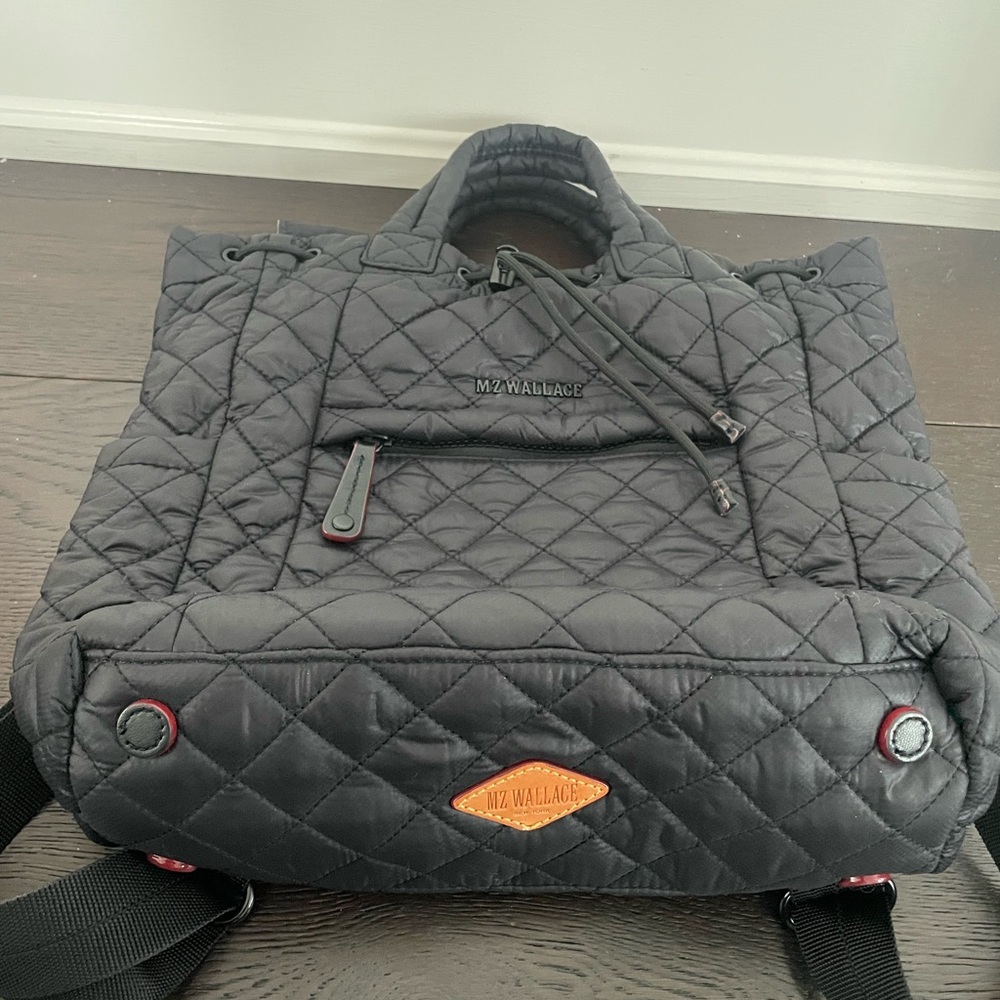 MZ Wallace Black Quilted convertible Tote-Backpack - Picture 4 of 7